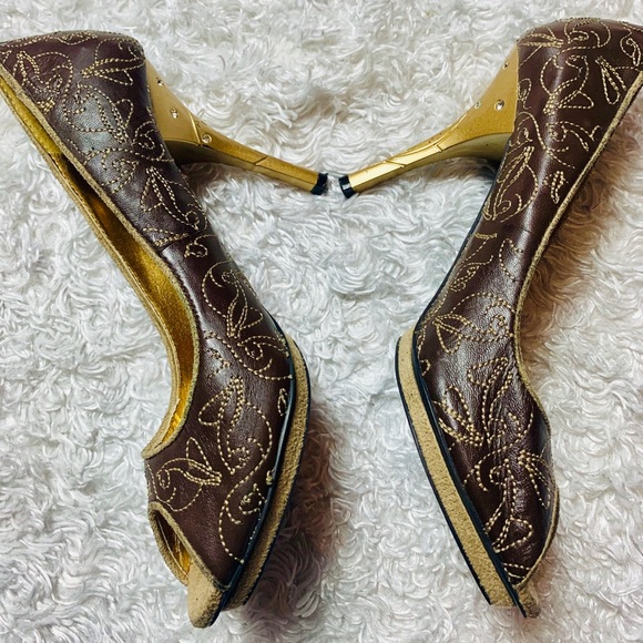 Baby Phat Kimora Lee Simmons Peep Toe Heels 6 B - Picture 7 of 11